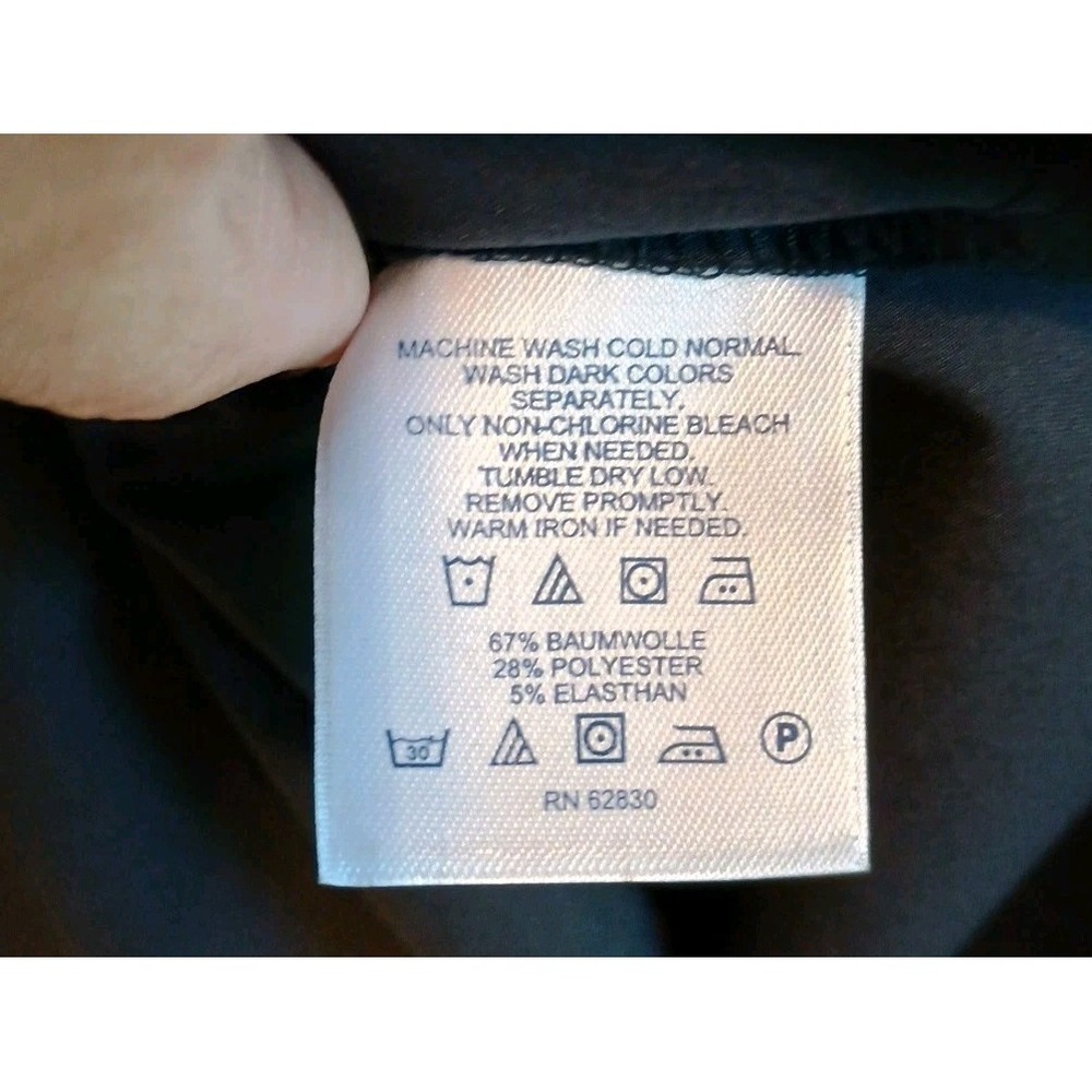 Lands End Dress Womens Sz 16 Black Collared Belted Pockets Cuffs ButtonUp Career - Picture 6 of 7
